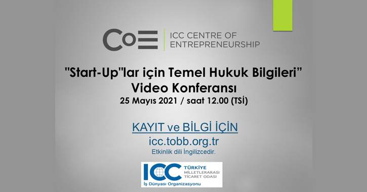 ICC Grişicimcilik Merkezi tarafından düzenlenecek olan Start-Uplar için Temel Hukuk Bilgileri konulu konferansta start-up lar için resmi sözleşmelerin gerekliliği ve süreçlerin başarıyla yürütülebilmesi için ICC’nin Model Başlangıç Sözleşmelerinin nasıl kullanılabileceği konuları tartışılacaktır.